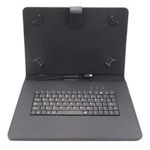 Load image into Gallery viewer, Universal Leather Keyboard Case for 10 inch Tablets Black
